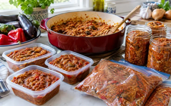 Cum porționezi și congelezi zacusca pentru consum ulterior