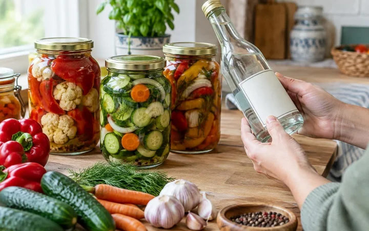 Oțet pentru legume marinate: cum citești concentrația de pe etichetă
