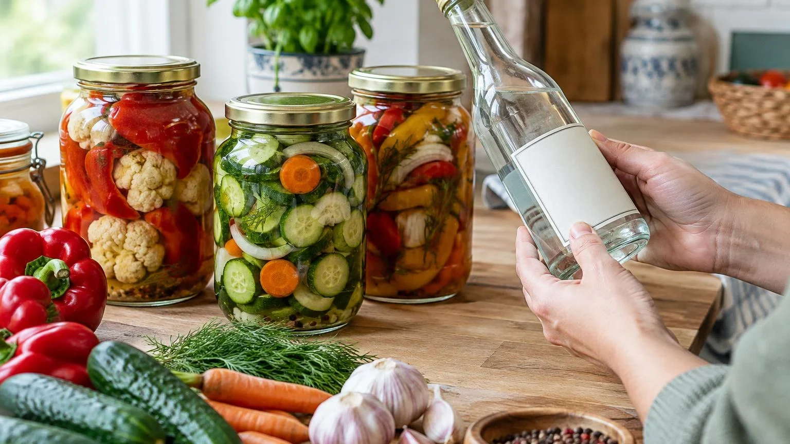 Oțet pentru legume marinate: cum citești concentrația de pe etichetă