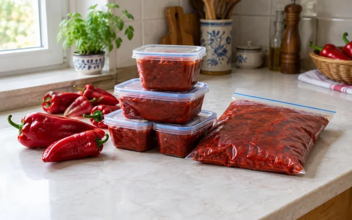 Pastă de ardei pentru gătit: porții mici pentru congelator