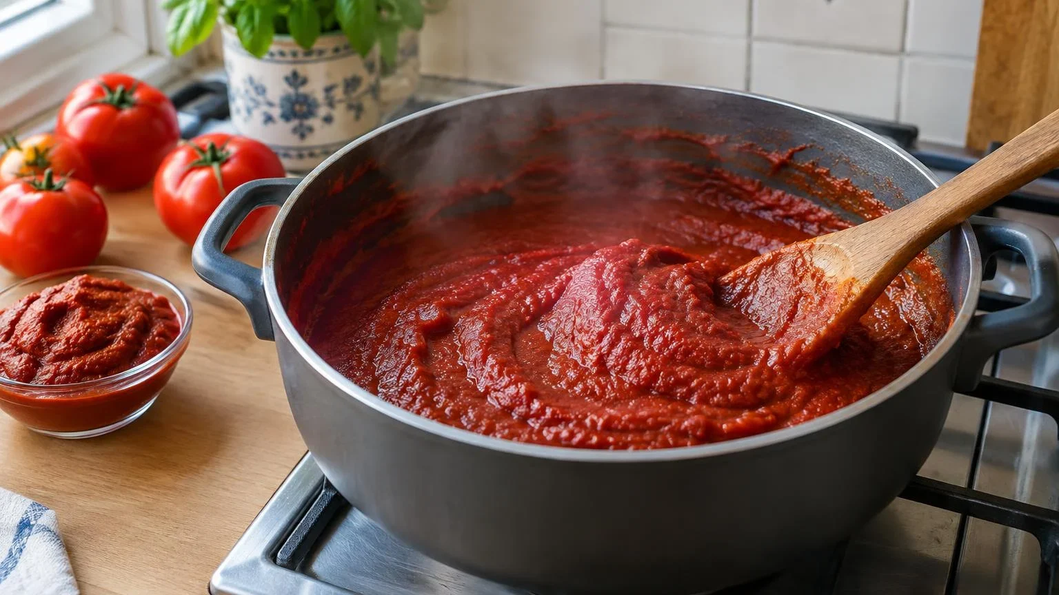 Pastă de tomate care se prinde de vas: cum controlezi concentrarea la gătire